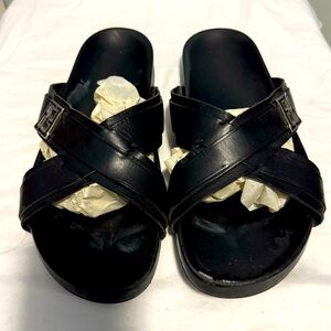 **Authentic** Fendi Men’s Black Sandal with FF detail.